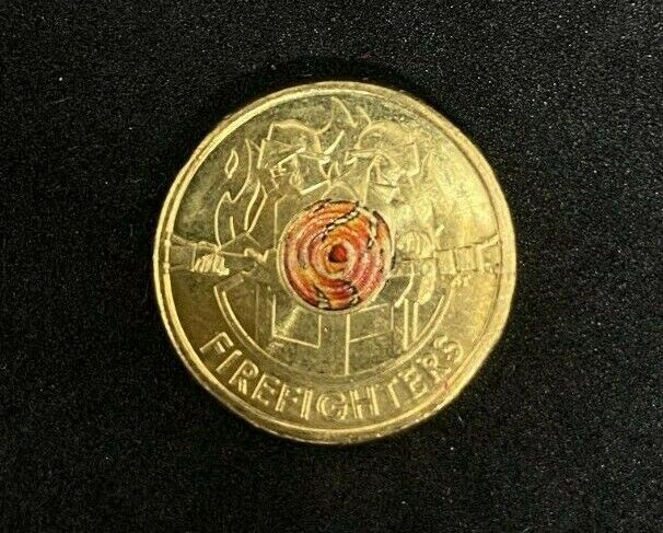 2020 Australian Firefighter Flame Coloured $2 Two Dollar Coin