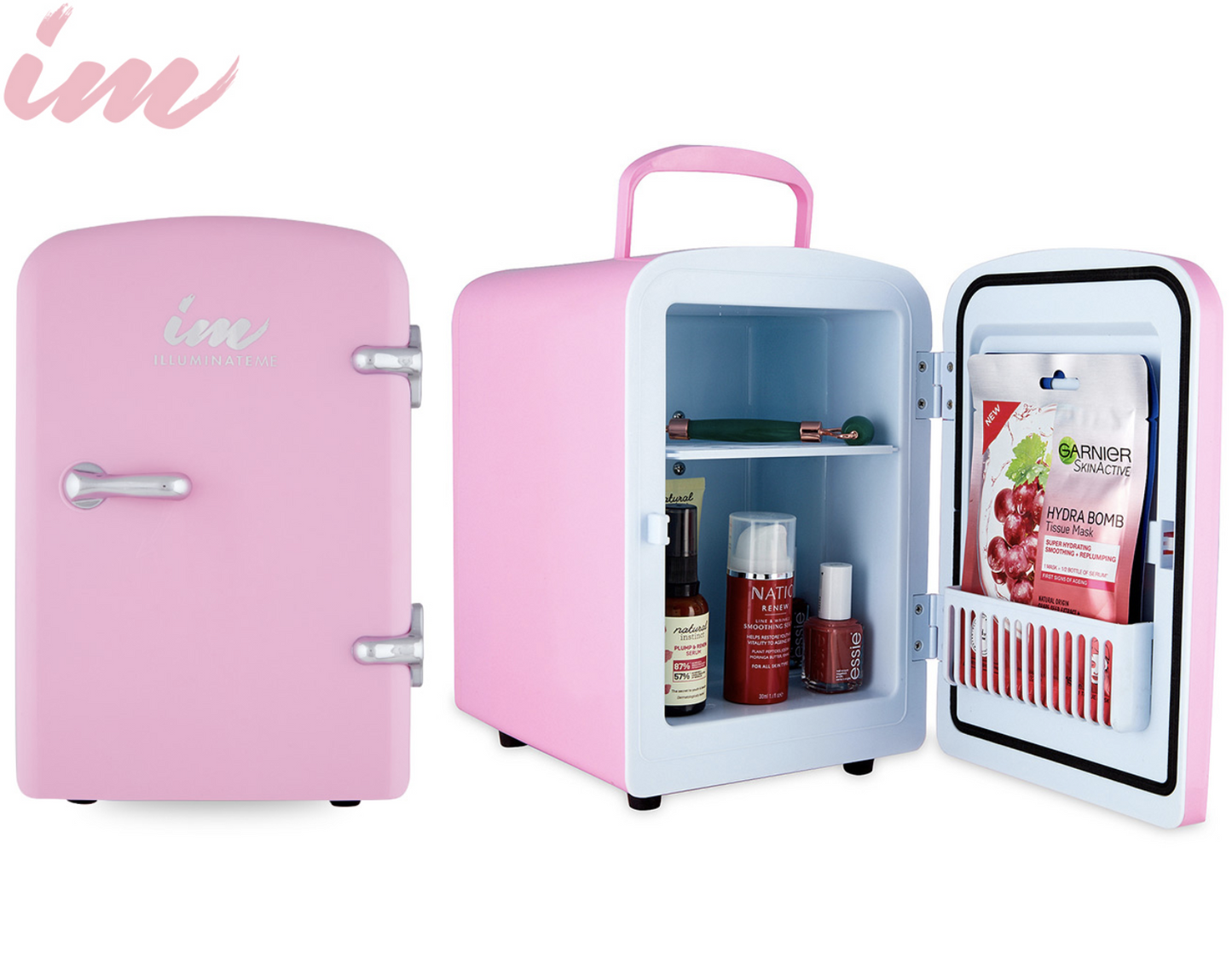 Cosmetics and Skincare Fridge 4L Miniature Design Built-in Carry Handle 40W PINK