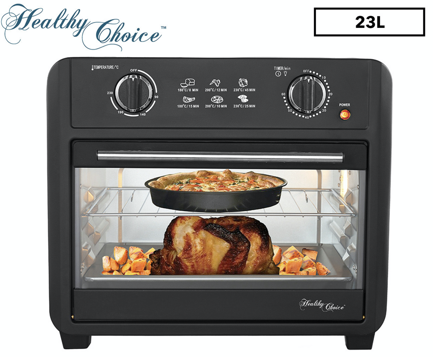23L Electric Convection Air Fryer Healthy Choice 1700W Fry Oven Roast Toast Bake