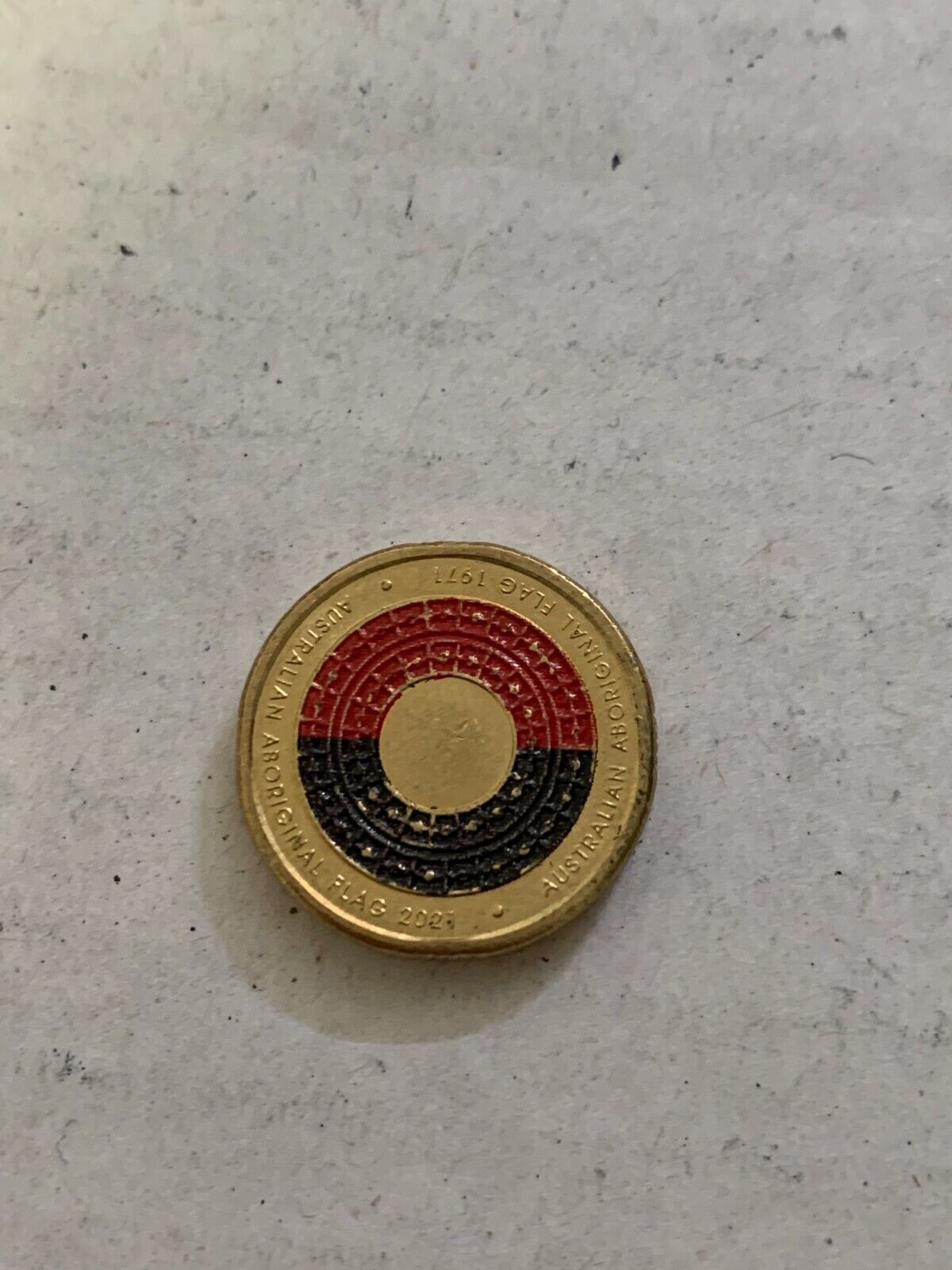 2021 $2 Dollar Coin Australian Aboriginal Flag Coloured