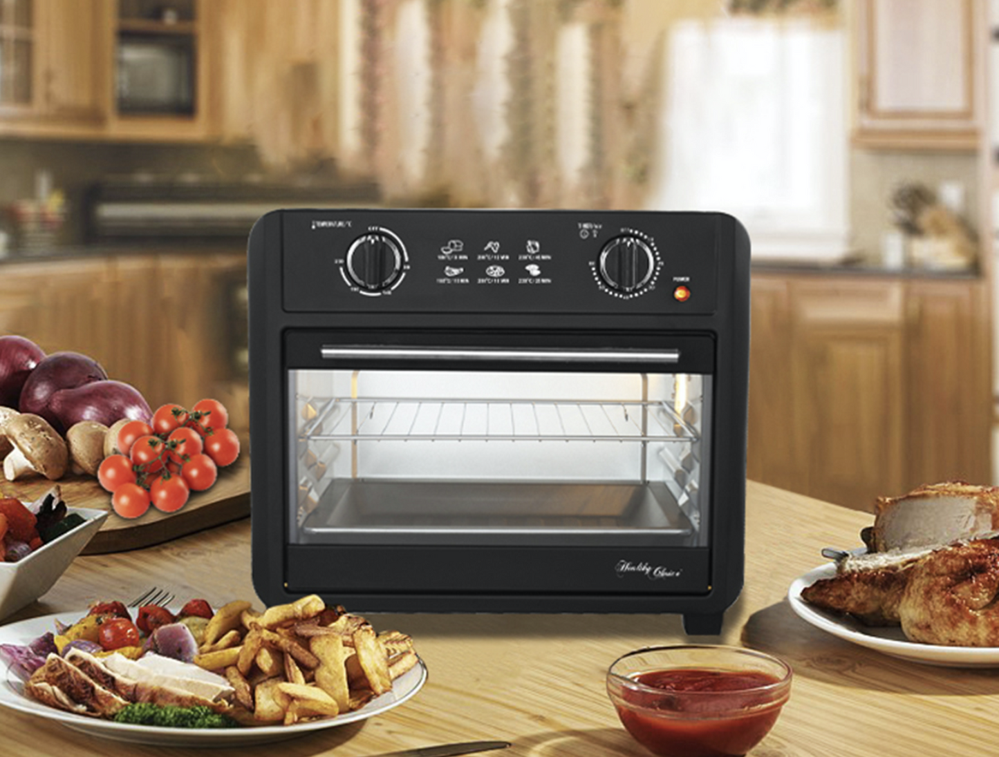 23L Electric Convection Air Fryer Healthy Choice 1700W Fry Oven Roast Toast Bake