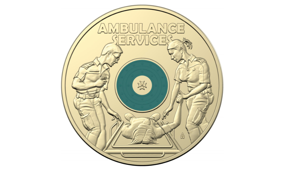 Australia 2021 Ambulance Service $2 coin Green Coloured