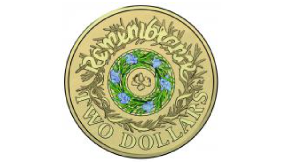 2017 AUSTRALIAN $2 TWO DOLLAR COIN - ANZAC REMEMBRANCE ROSEMARY BLUE GREEN