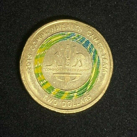 2018 Australian $2 Dollar Coin Commonwealth Games Team Green Gold