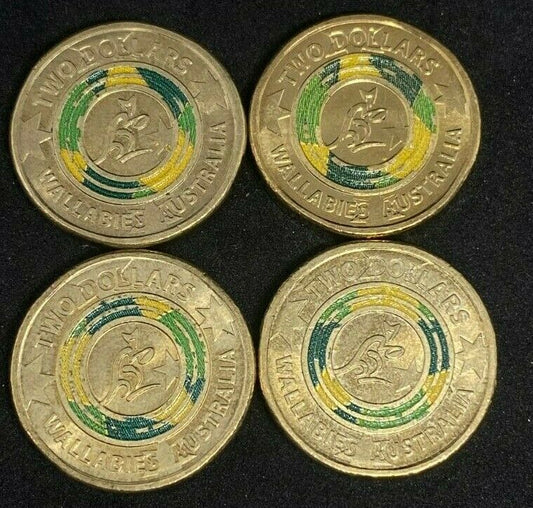 2019 Australia $2 Coin Wallabies Ruby World cup $2 Dollar coloured coin