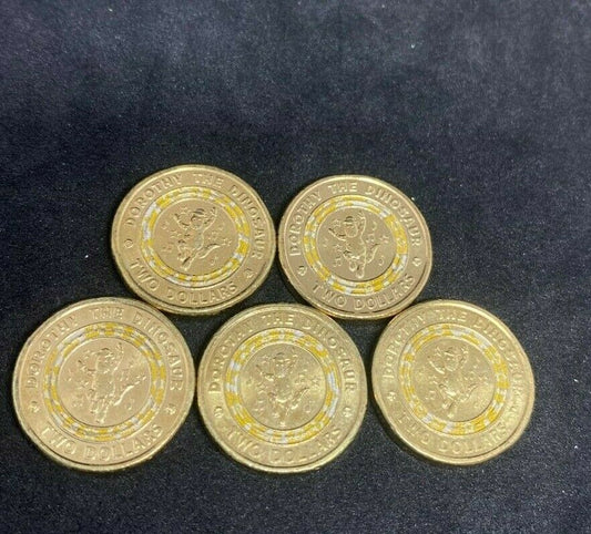 2021 $2 The Wiggles Dorothy the Dinosaur Yellow Two Dollar Coin