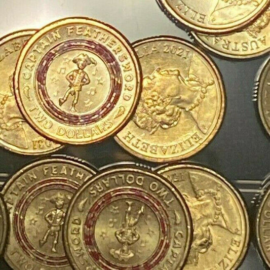 2021 $2 The Wiggles Captain Feathersword Red Two Dollar Coin