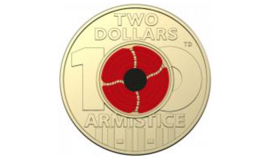 2018 $2 Two Dollar Coin Remembrance Day Armistice Red Poppy