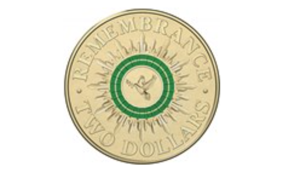 2014 Australian $2 Coin Green Dove Remembrance Day - RARE